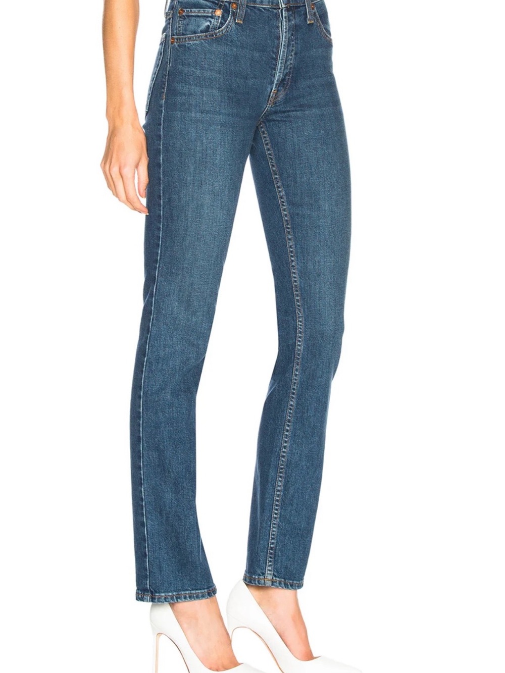 Re/Done Cindy Straight Leg Jeans The Crawford in Indigo